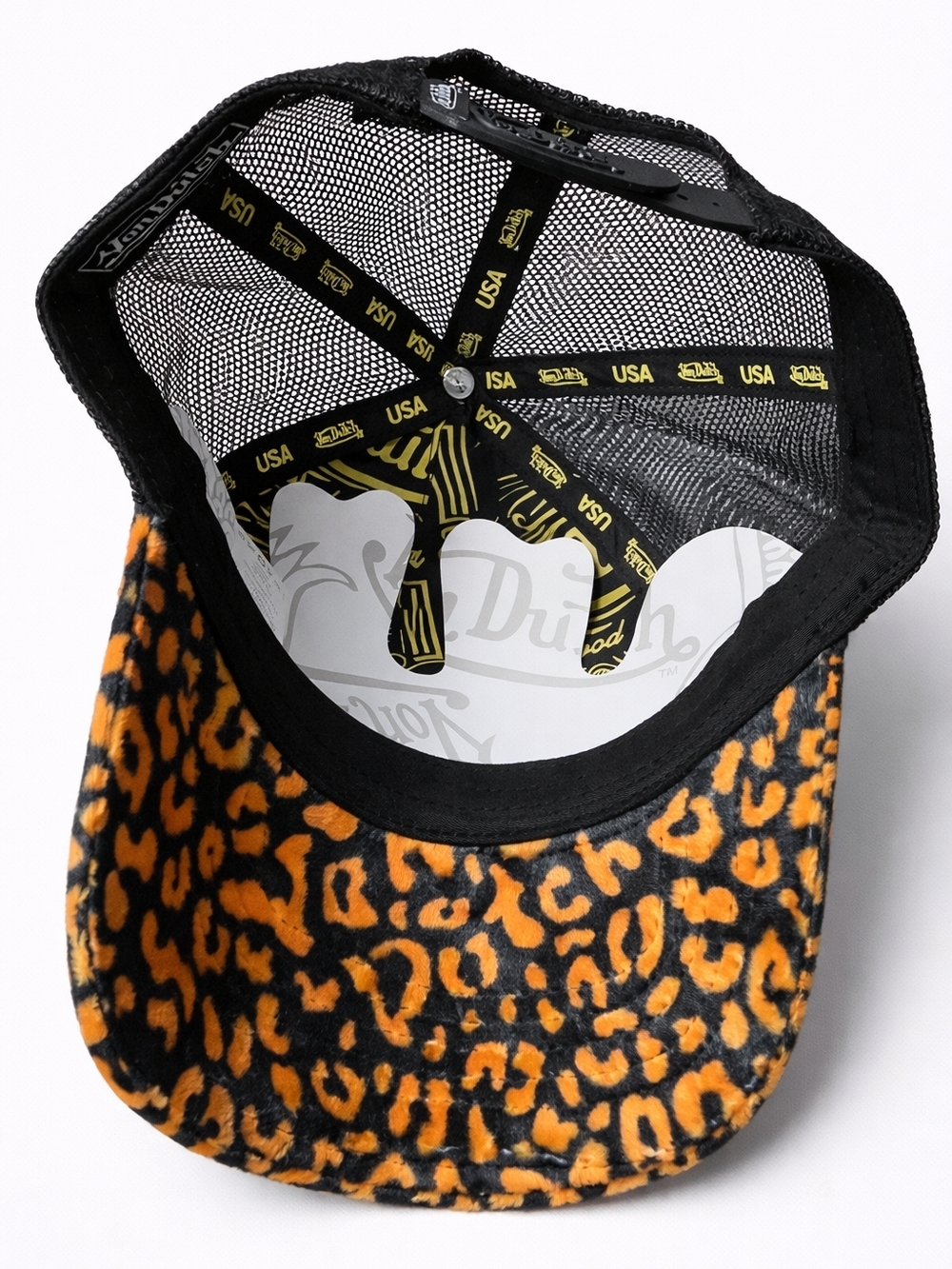 🆕️Von Dutch Leopard Trucker Hat Orange Mesh Snapback Cap Y2K Streetwear NEW - Picture 6 of 6